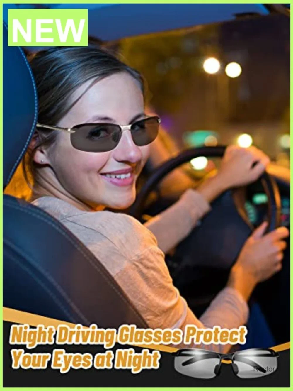 Polarized Night Driving Glasses Men UV Protection Anti Glare Sunglasses